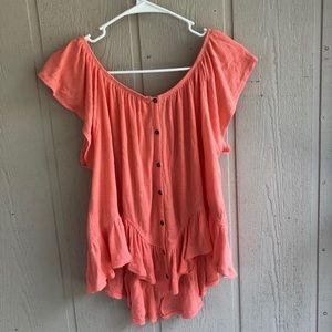 Off shoulder smock shirt